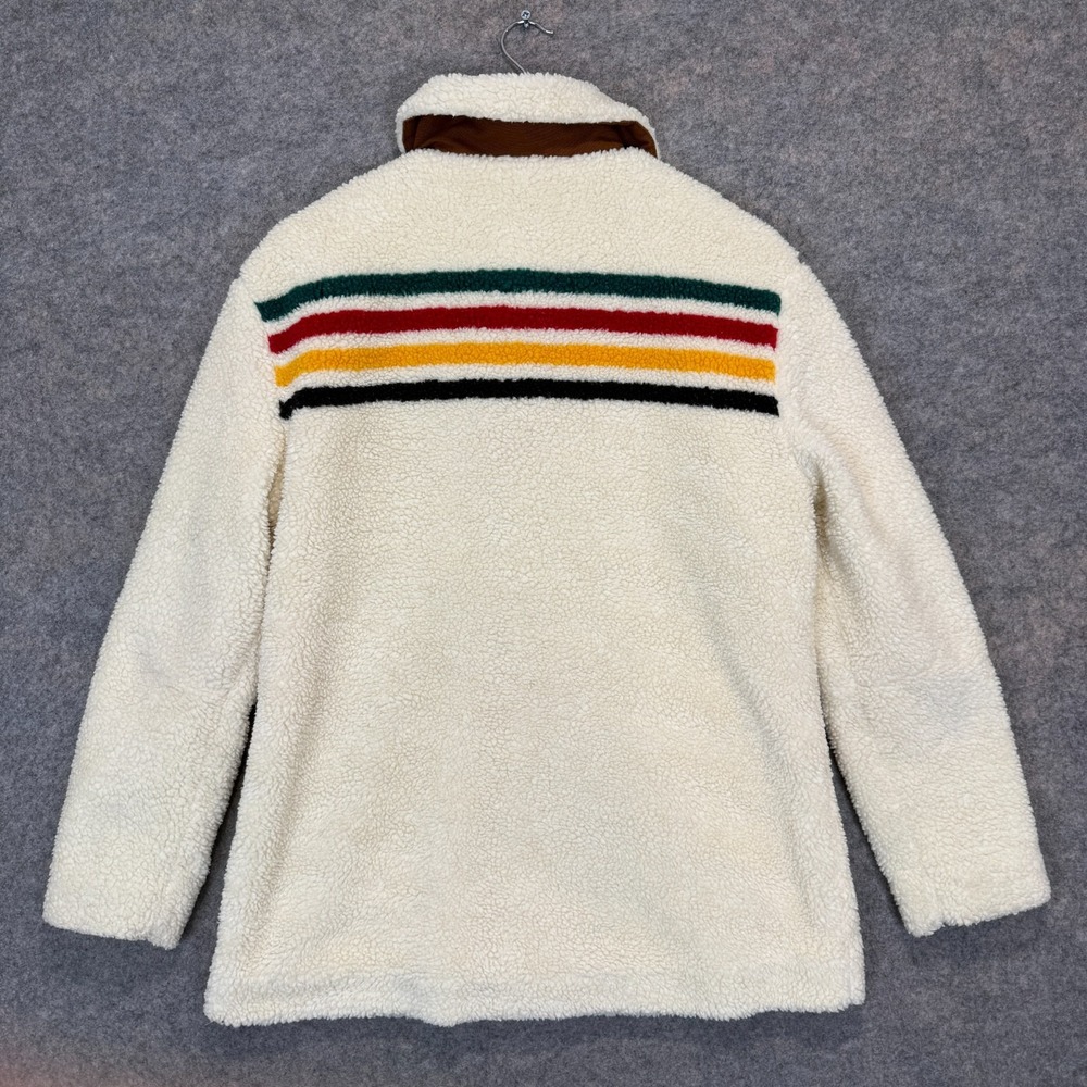 Pendleton Glacier Sunset Jacket Womens Medium Sherpa Pile Fleece Colorful Cream - Picture 10 of 15